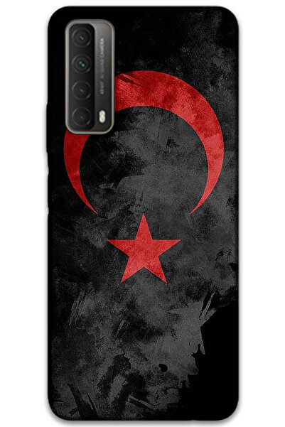 MRCİLETİSİM غطاء خلفي لهاتف هواوي بي سمارت 2021 بنمط HD مطبوع - علم أسود