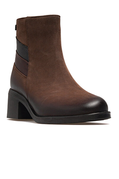 Venüs Γυναικείες μπότες καθημερινά με τακούνι από γνήσιο δέρμα 25k 2551403k Z Mink Nubuck