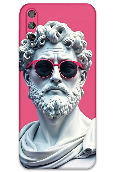 MRCİLETİSİM غطاء خلفي لهاتف هواوي P Smart S / Y8P بنمط HD مطبوع - تمثال