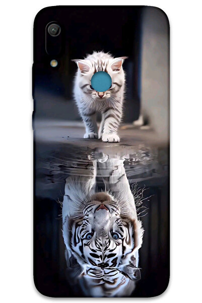 MRCİLETİSİM غطاء خلفي لهاتف هواوي Y6S بنمط HD مطبوع - انعكاس القطط