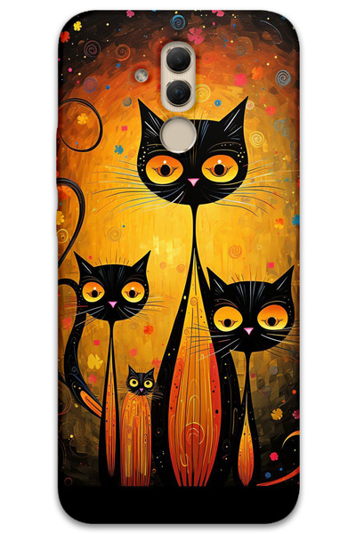 MRCİLETİSİM غطاء خلفي لهاتف هواوي ميت 20 لايت بنمط HD مطبوع - القطط