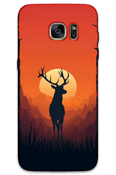 MRCİLETİSİM غطاء خلفي لهاتف سامسونج جالاكسي S7 إيدج بنمط HD مطبوع - غزال