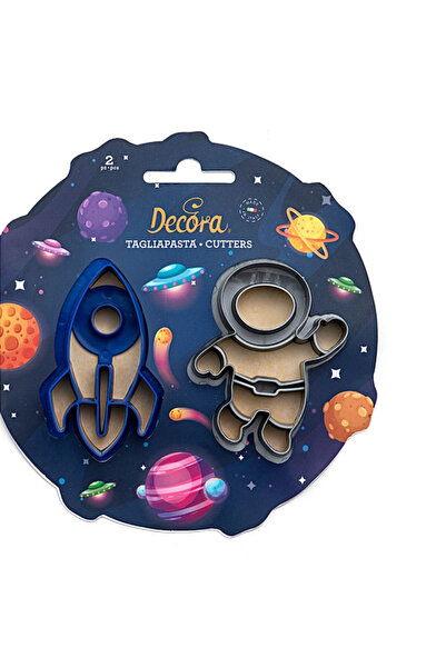 DECORA Set of 2 plastic cutters, Space, 6x7.5x2.2 cm