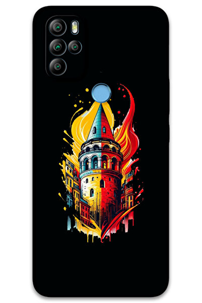 MRCİLETİSİM غطاء خلفي من جينرال موبايل GM 21 Pro Case HD Pattern مطبوع - أصفر أحمر جالاتا