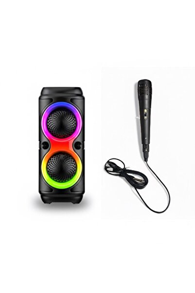 SmartElectro Portable Bluetooth Speaker with Microphone, RGB LED Lights and FM Radio – Powerful Sound