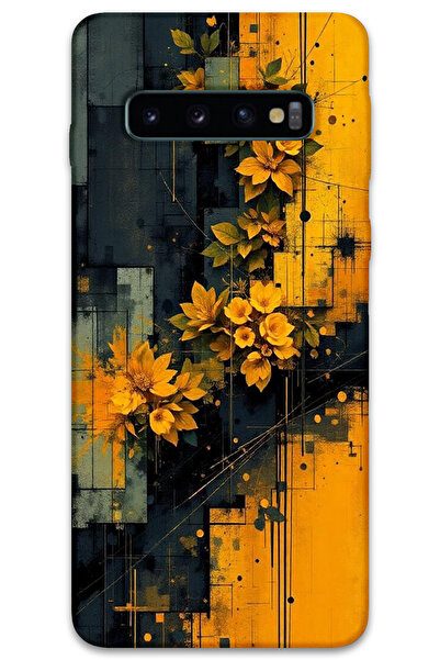 MRCİLETİSİM Samsung Galaxy S10 Case Hd Pattern Printed Back Cover - Yellow Flowers