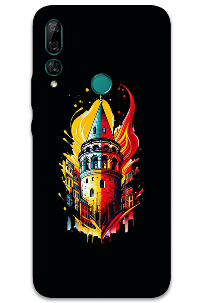 MRCİLETİSİM غطاء خلفي لهاتف هواوي Y9 برايم 2019 بنمط HD مطبوع - أصفر أحمر جالاتا