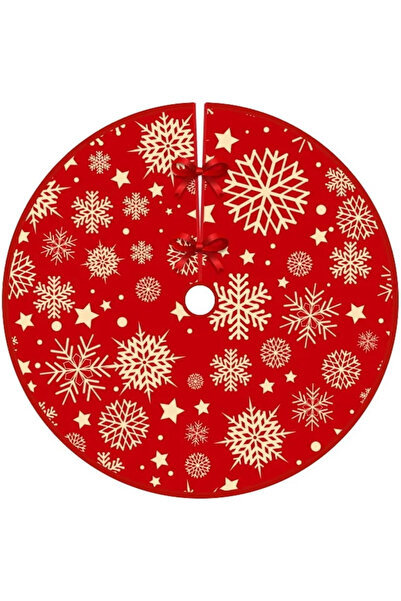 Zippi Covoraș pentru Brad de Crăciun, 90 cm – Tesătură Pufoasă cu Fundițe, Mo...