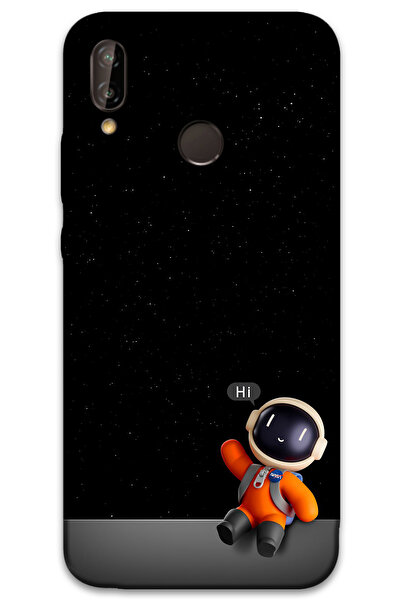 MRCİLETİSİM غطاء خلفي لهاتف هواوي P20 لايت بنمط HD مطبوع - رائد الفضاء هاي