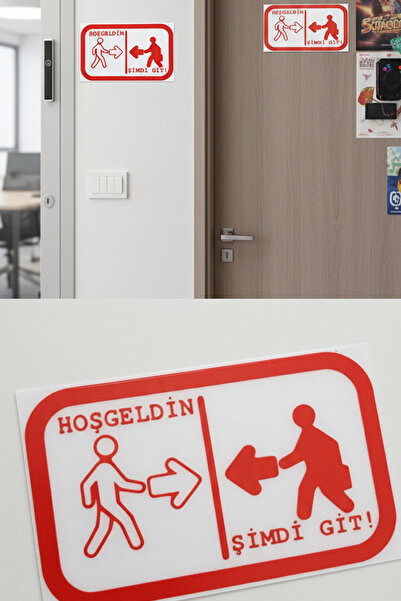 N NOXXO Komik 3D Tabela Hoşgeldin Şimdi Git | Esprili Ofis Oda Kapı Yazısı | ...