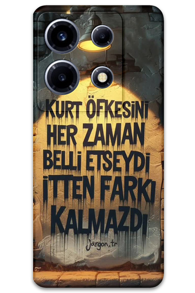 MRCİLETİSİM غطاء خلفي لهاتف انفينيكس نوت 30 VIP بنمط HD B مطبوع - غضب الذئب