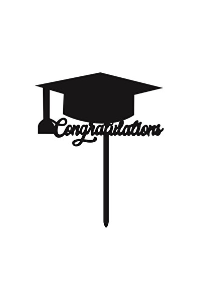 Mirific Party Black topper, 156 x 130 x 1.5 mm, graduation, congratulations