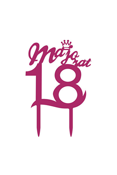 Mirific Party Pink cake topper, 115x175x1.5 mm, 18 years