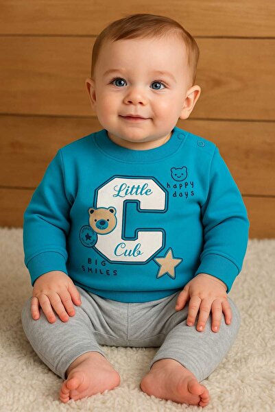 krm kerem bebe Patterned Double Baby Boy Set