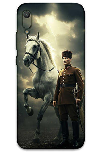 MRCİLETİSİM غطاء خلفي لهاتف هواوي Y6 2019 بنمط HD مطبوع - أتاتورك شيمبك