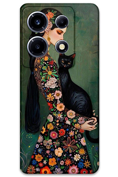 MRCİLETİSİM غطاء خلفي لهاتف انفينيكس نوت 30 VIP بنمط HD B مطبوع - قطة سوداء