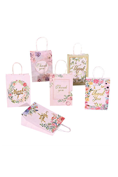 Mirific Party Set de 6 pungi cadou, multicolore, 21 x 15 x 8 cm, hârtie, florale