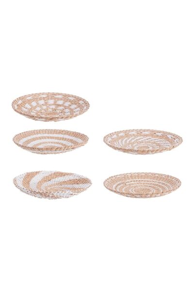 Bizzotto Woven tray Ø40 cm white-beige