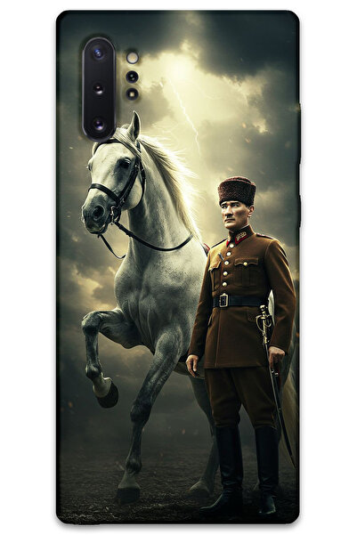 MRCİLETİSİM غطاء خلفي لهاتف سامسونج جالاكسي نوت 10 بلس بنمط HD مطبوع - أتاتورك شيمبك