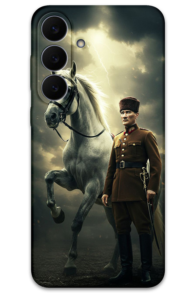 MRCİLETİSİM غطاء خلفي لهاتف سامسونج جالاكسي S25 FE بنمط HD مطبوع - أتاتورك شيمبك