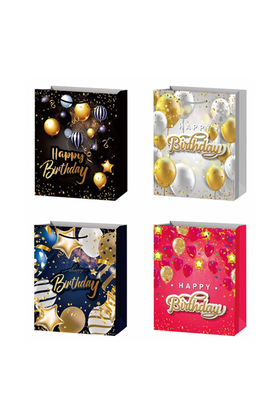 Mirific Party Set de 4 pungi cadou multicolore, 32x26x10 cm, la mulți ani, PZ...