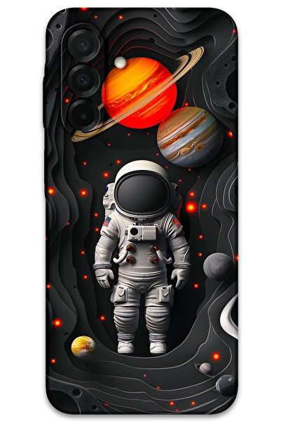 MRCİLETİSİM غطاء خلفي لهاتف سامسونج جالاكسي A17 بنمط HD مطبوع - كواكب رواد ال...