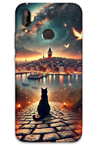 MRCİLETİSİM غطاء خلفي لهاتف هواوي P20 لايت بنمط HD مطبوع - قطة جالاتا