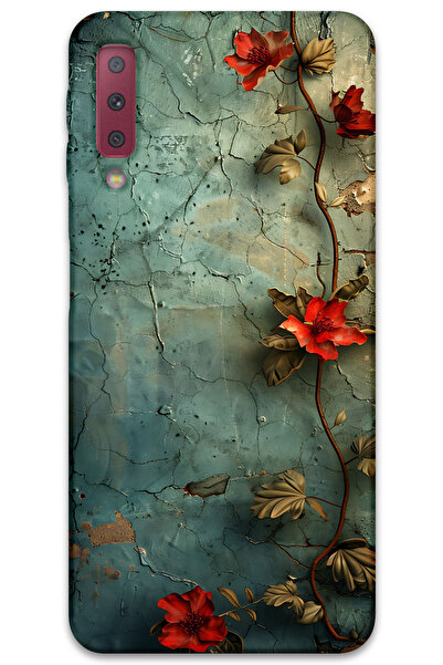 MRCİLETİSİM غطاء خلفي لهاتف سامسونج جالاكسي A7 2018 بنمط HD مطبوع - زهرة اللبلاب