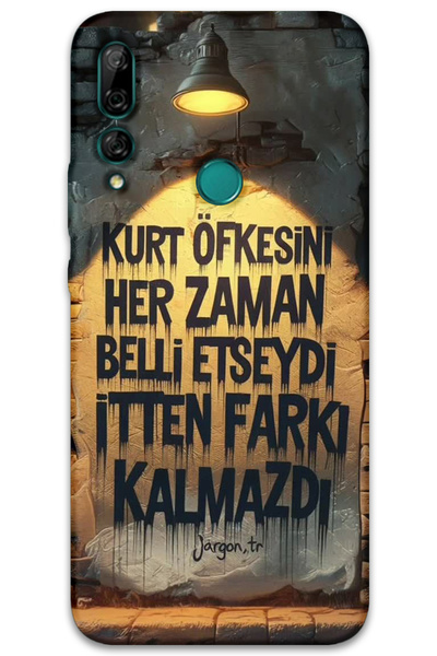 MRCİLETİSİM غطاء خلفي لهاتف هواوي Y9 برايم 2019 بنمط HD مطبوع - غضب الذئب