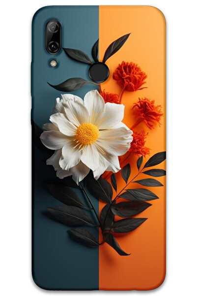 MRCİLETİSİM غطاء خلفي لهاتف هواوي بي سمارت 2019 بنمط HD مطبوع - زهرة بيضاء بر...