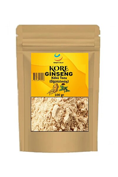 Herşeyi Kolay Ginseng Kökü Öğütülmüş Toz Panax 100gr Kırmızı Ginseng Kuvvetli...