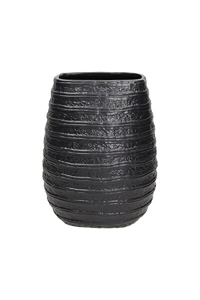Tognana Zimbabwe Oval Resin Vase H29 cm Black