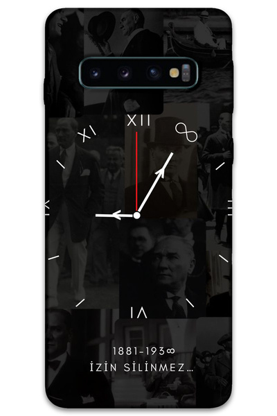 MRCİLETİSİM غطاء خلفي لهاتف سامسونج جالاكسي S10 بلس بنمط HD مطبوع - أتاتورك 9-15