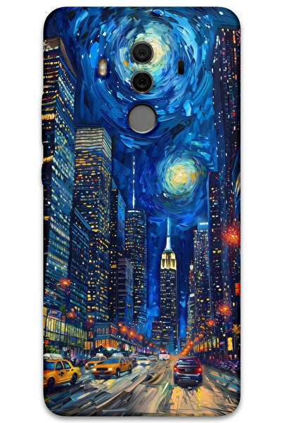 MRCİLETİSİM غطاء خلفي لهاتف هواوي ميت 10 برو بنمط HD مطبوع - شارع الفن