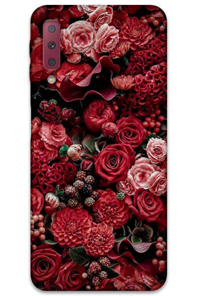 MRCİLETİSİM غطاء خلفي لهاتف سامسونج جالاكسي A7 2018 بنمط HD مطبوع - ورود