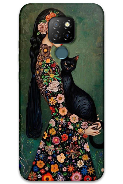 MRCİLETİSİM غطاء خلفي من جينرال موبايل GM 20 Case HD Pattern مطبوع - القط الأسود