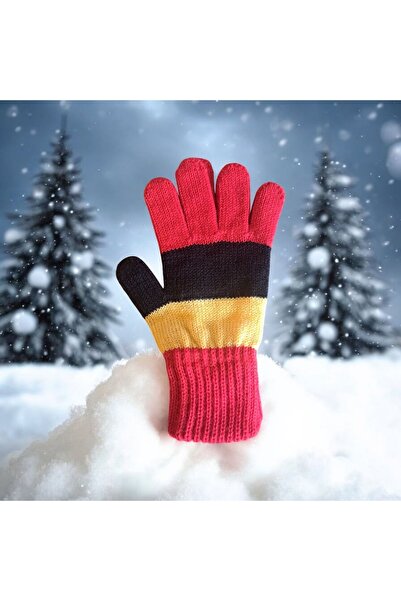 eleven market Garson Beden Erkek Çocuk Eldiven Sarı Kırmızı - 8-12 yaş