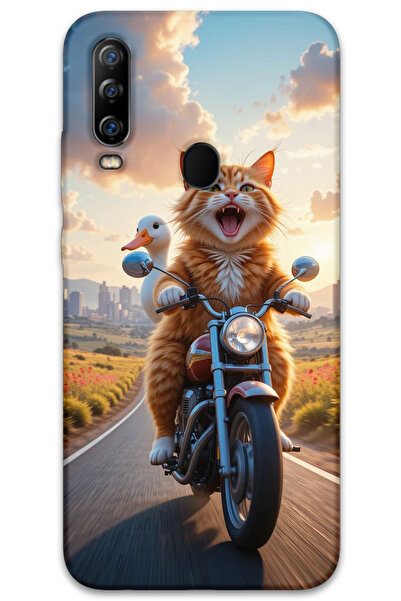 MRCİLETİSİM غطاء خلفي من جينرال موبايل GM 20 Pro Case HD Pattern مطبوع - Crazy Cat