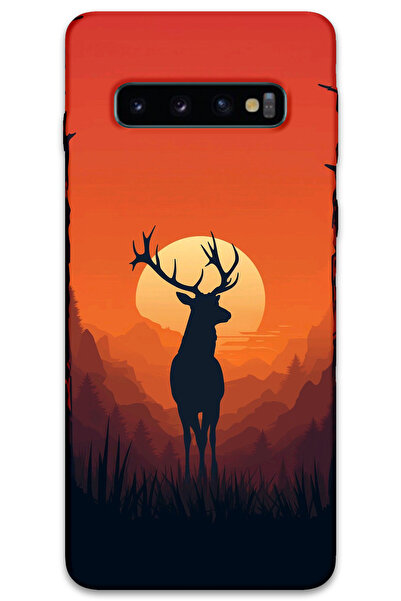 MRCİLETİSİM غطاء خلفي لهاتف سامسونج جالاكسي S10 بلس بنمط HD مطبوع - غزال