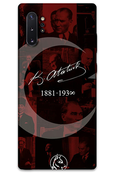 MRCİLETİSİM غطاء خلفي لهاتف سامسونج جالاكسي نوت 10 بلس بنمط HD مطبوع - نجمة أتاتورك