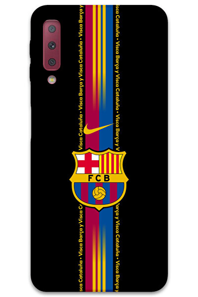 MRCİLETİSİM غطاء خلفي لهاتف سامسونج جالاكسي A7 2018 بنمط HD مطبوع - برشلونة