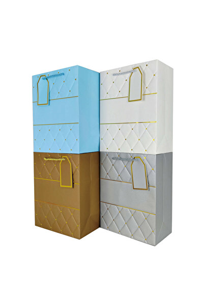 Mirific Party Set de 4 pungi cadou albastre, albe, aurii, argintii, 40 x 30 x...