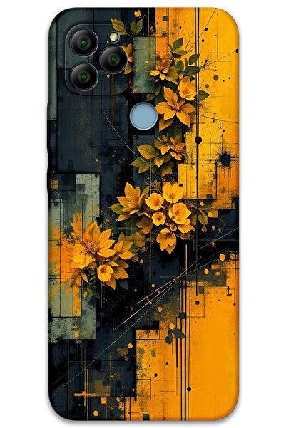 MRCİLETİSİM غطاء خلفي من جنرال موبايل GM 21 بنمط HD مطبوع - زهور صفراء