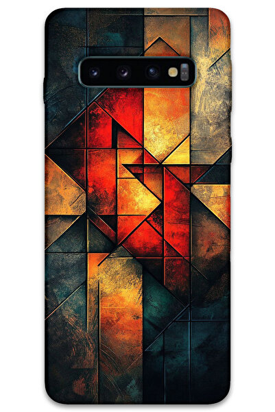 MRCİLETİSİM غطاء خلفي لهاتف سامسونج جالاكسي S10 بلس بنمط HD مطبوع - ألوان دافئة