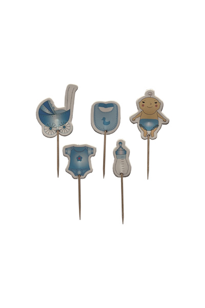 Mirific Party Blue baby boy cake topper set, PPQT9980