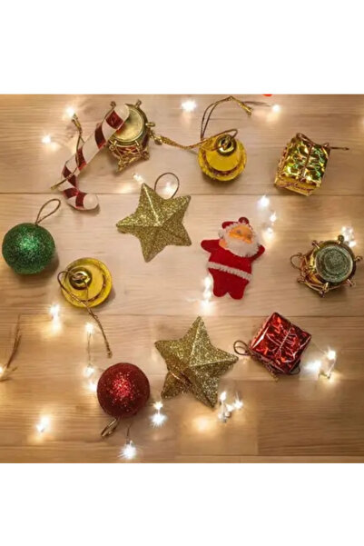 Çemrek Süs Parti Decor mixt pentru brad de Crăciun și zână cu LED, 11 piese