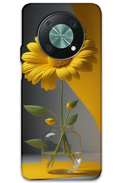 MRCİLETİSİM غطاء خلفي لهاتف هواوي نوفا Y90 بنمط HD مطبوع - زهرة الفانوس