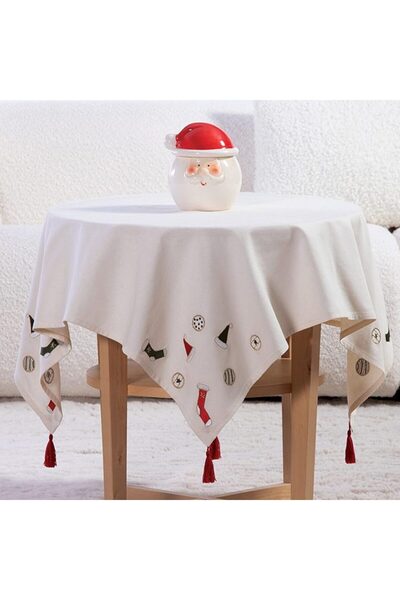 Nef Nef Homeware Nef-Nef Hello Christmas Tablecloth 100x100 cm ecru