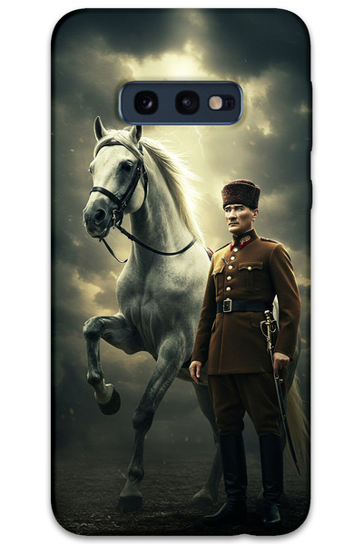 MRCİLETİSİM غطاء خلفي لهاتف سامسونج جالاكسي S10E بنمط HD مطبوع - أتاتورك شيمبك