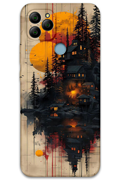 MRCİLETİSİM غطاء خلفي من جينرال موبايل GM 21 بنمط HD مطبوع - منازل خشبية